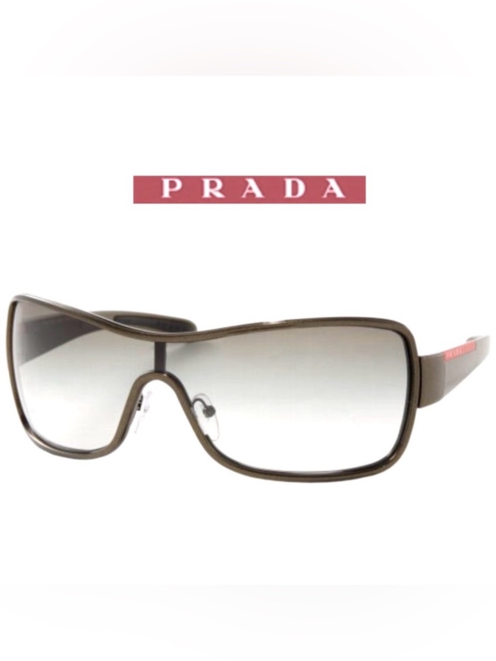 PRADA
PRADA SPS 55G
Green Khaki
Shield Mask
Sunglasses
Vintage - Picture 11 of 12
